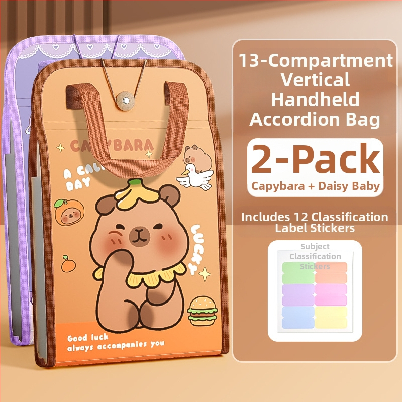 A4 käekoti dokumendikott 13-ruuduline organikott testpaberist kott mitmekihiline suure mahutavusega käeshoitav paberihoidik algkooliõpilastele