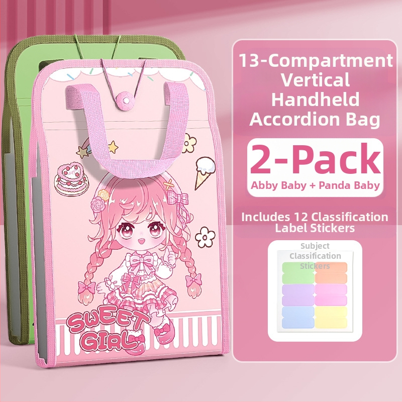 A4 käekoti dokumendikott 13-ruuduline organikott testpaberist kott mitmekihiline suure mahutavusega käeshoitav paberihoidik algkooliõpilastele