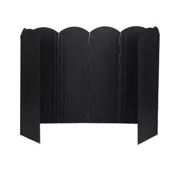 Εξωτερικό μαύρο μεγάλο παρμπρίζ για κάμπινγκ, μπάρμπεκιου, φωτιά, πτυσσόμενο μαγειρικό σκεύος, γαλβανισμένο φύλλο που συλλέγει θερμότητα, παρμπρίζ
