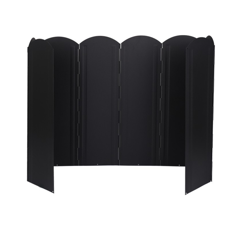 Õues must suur tuuleklaas telkimiseks BBQ lõkkepliit kokkupandav köögitarbed tsingitud leht soojust koguv tuuleklaas