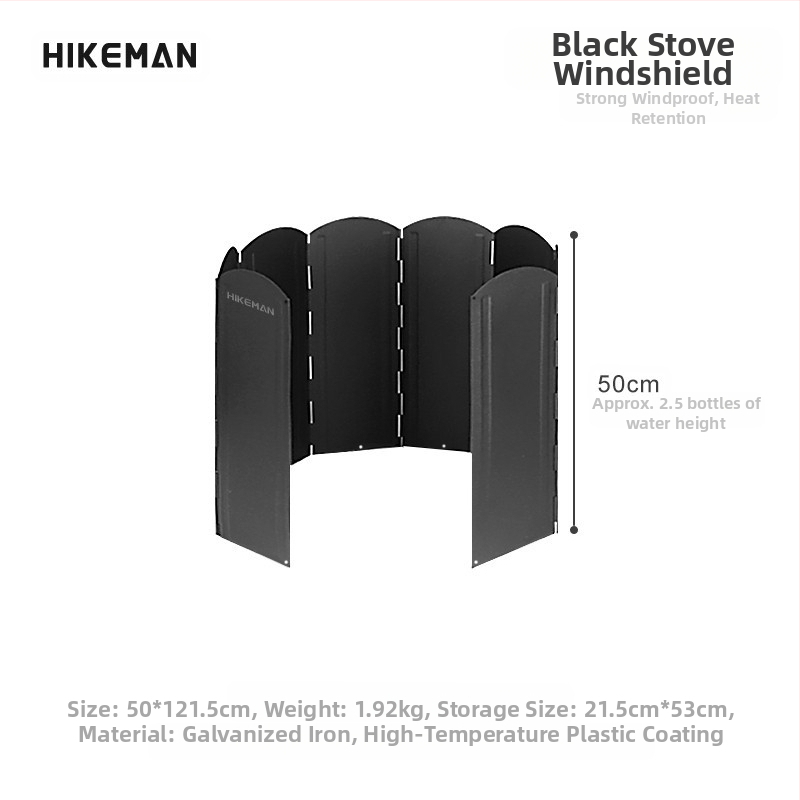 Õues must suur tuuleklaas telkimiseks BBQ lõkkepliit kokkupandav köögitarbed tsingitud leht soojust koguv tuuleklaas