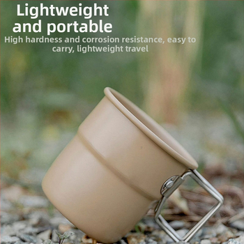 Κύπελλο εξωτερικού χώρου για κάμπινγκ το καλοκαίρι, κομψό, μεγάλης χωρητικότητας, απλό κύπελλο από κράμα αλουμινίου, πτυσσόμενο κύπελλο νερού