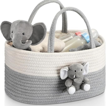 Piiriülene populaarne puuvillast köiest hoiukorv imikutele ja vastsündinutele, ovaalse kujuga, lapselike riiete hoiustamine, reisiladu