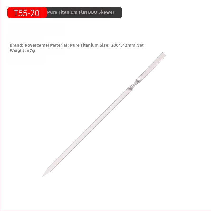 Õues kasutatavad puhtast titaanist grillipulgad, kodugrillivardad, kaasaskantavad telkimisgrilli tööriistad, vardad, niit, lame käepide