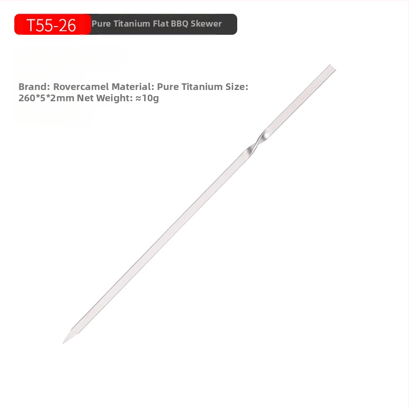 Õues kasutatavad puhtast titaanist grillipulgad, kodugrillivardad, kaasaskantavad telkimisgrilli tööriistad, vardad, niit, lame käepide