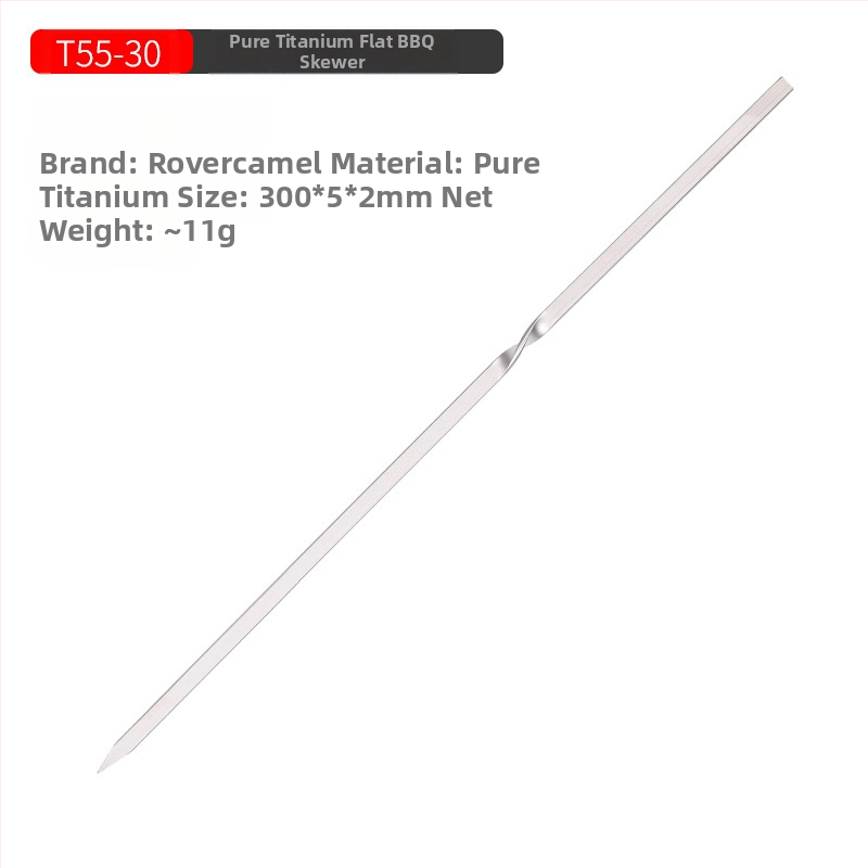 Õues kasutatavad puhtast titaanist grillipulgad, kodugrillivardad, kaasaskantavad telkimisgrilli tööriistad, vardad, niit, lame käepide