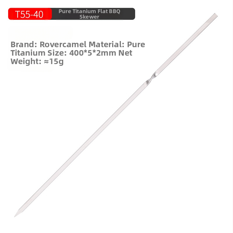 Õues kasutatavad puhtast titaanist grillipulgad, kodugrillivardad, kaasaskantavad telkimisgrilli tööriistad, vardad, niit, lame käepide