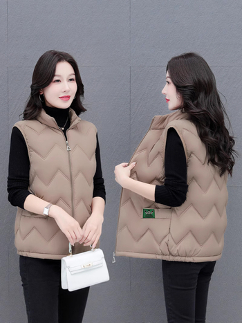 Naiste uus puuvillane vestiga jakk keskealistele ja eakatele naistele, talvine mitmekülgne vest emadele, suures suuruses väike puuvillane mantelvest