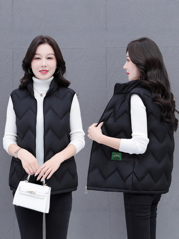 Naiste uus puuvillane vestiga jakk keskealistele ja eakatele naistele, talvine mitmekülgne vest emadele, suures suuruses väike puuvillane mantelvest