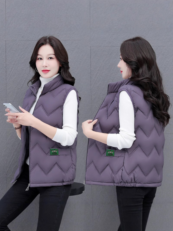 Naiste uus puuvillane vestiga jakk keskealistele ja eakatele naistele, talvine mitmekülgne vest emadele, suures suuruses väike puuvillane mantelvest