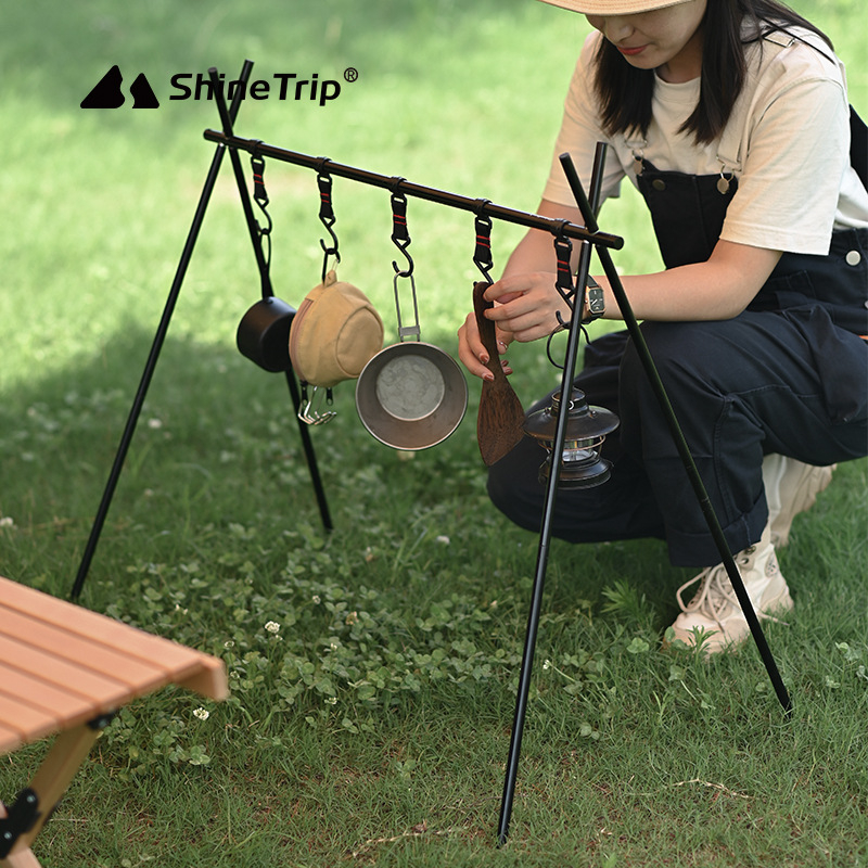 Shanqu alumiiniumisulamist kaasaskantav hoiukonksuraam välistingimustes kasutamiseks mõeldud kokkupandav statiiviga telkimislauanõude hoiustamis- ja viimistlusriiul