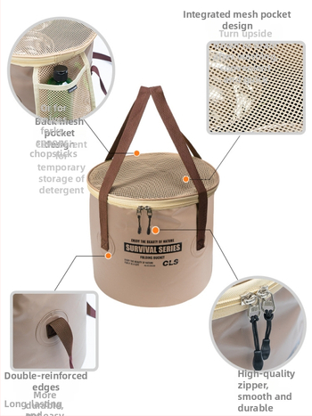 CLS uus täiustatud kokkupandav ämber kaasaskantav äravoolukorv telkimiseks grillimiseks köögiviljade pesemiseks nõud teleskooppüügi ämber kalapüügivahendite kott
