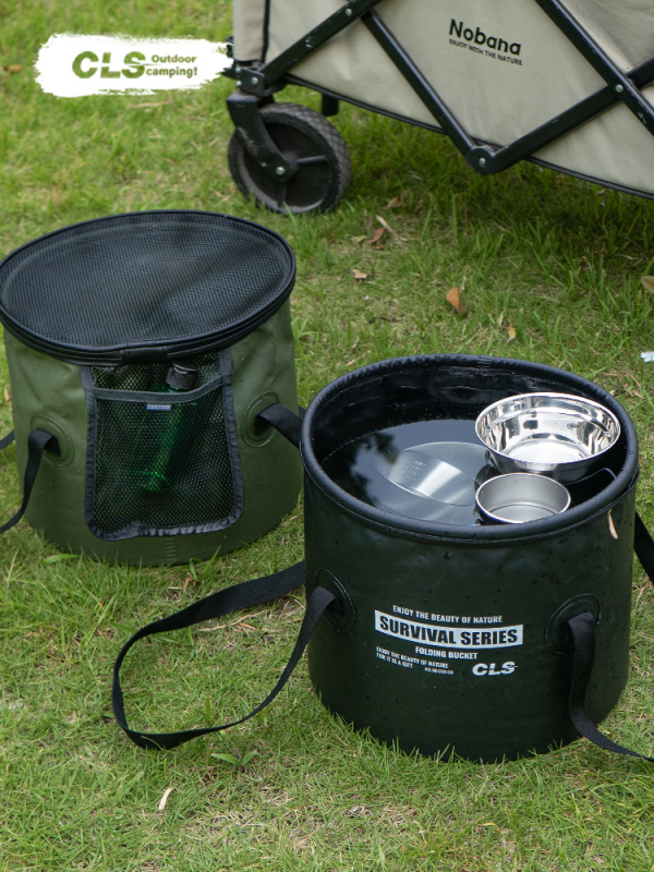 CLS uus täiustatud kokkupandav ämber kaasaskantav äravoolukorv telkimiseks grillimiseks köögiviljade pesemiseks nõud teleskooppüügi ämber kalapüügivahendite kott