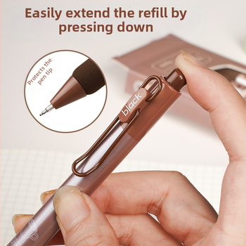 Στυλό γρήγορου στεγνώματος με πινέλο καφέ Στυλό υψηλής χρωματικής αξίας Μαύρο στυλό Πιεστήριο Gel Στυλό γυμνασίου Μαθητής γραφείου Μαθητής Χαρτικά