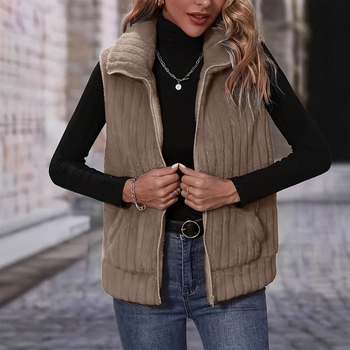 Euroopa ja Ameerika Ühendriikide piiriülene Amazoni uus sügis- ja talvemoe plahvatuslik kardigan temperament daamide plush-ruuduline vest mantel naistele