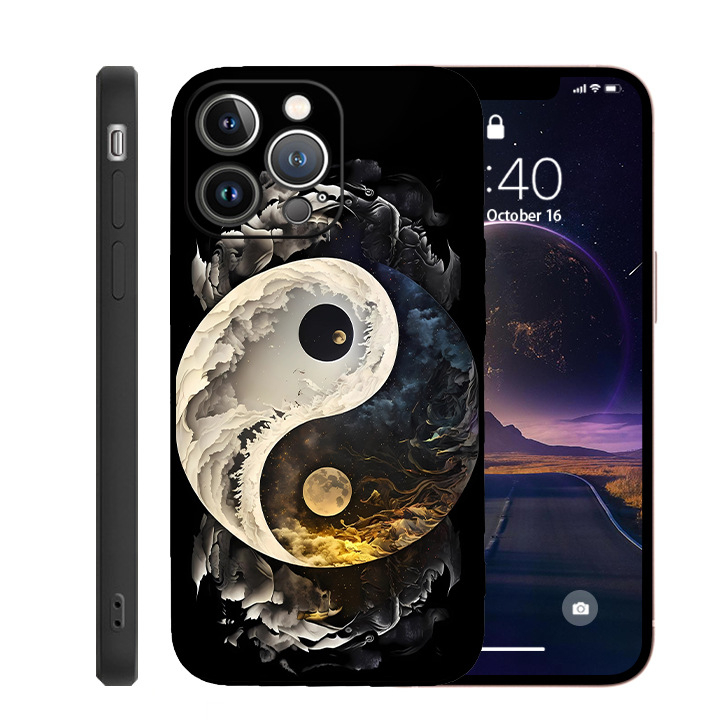 Tai Chi diagramm sobib Apple 17Promax sirge servaga Rubiku kuubiku TPU mobiiltelefoni ümbrisele 15Pro14 Bagua kohandatud kohaletoimetamine 13