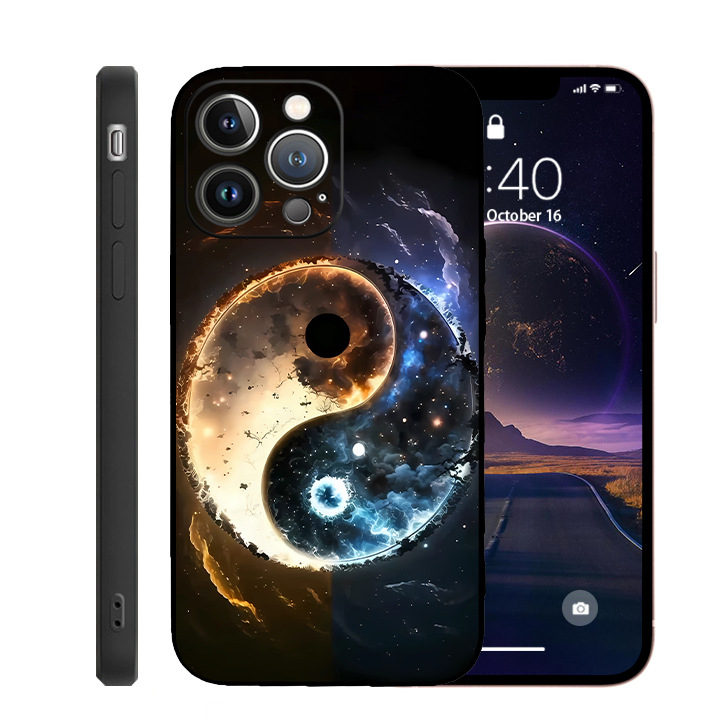 Tai Chi diagramm sobib Apple 17Promax sirge servaga Rubiku kuubiku TPU mobiiltelefoni ümbrisele 15Pro14 Bagua kohandatud kohaletoimetamine 13