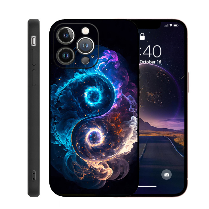 Tai Chi diagramm sobib Apple 17Promax sirge servaga Rubiku kuubiku TPU mobiiltelefoni ümbrisele 15Pro14 Bagua kohandatud kohaletoimetamine 13