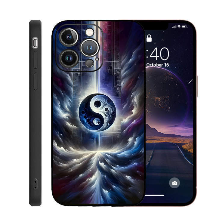 Tai Chi diagramm sobib Apple 17Promax sirge servaga Rubiku kuubiku TPU mobiiltelefoni ümbrisele 15Pro14 Bagua kohandatud kohaletoimetamine 13