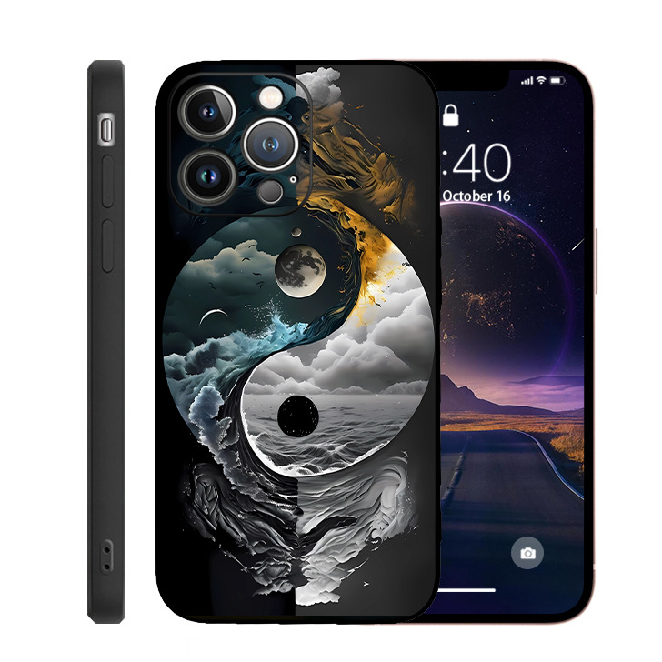 Tai Chi diagramm sobib Apple 17Promax sirge servaga Rubiku kuubiku TPU mobiiltelefoni ümbrisele 15Pro14 Bagua kohandatud kohaletoimetamine 13