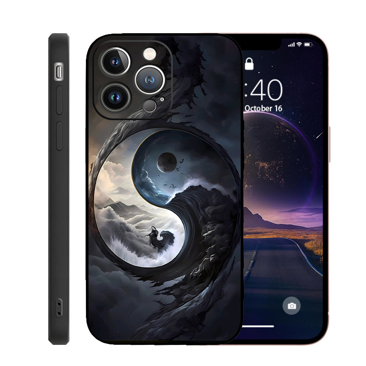 Tai Chi diagramm sobib Apple 17Promax sirge servaga Rubiku kuubiku TPU mobiiltelefoni ümbrisele 15Pro14 Bagua kohandatud kohaletoimetamine 13