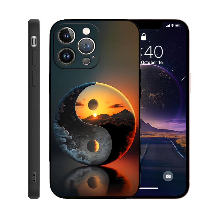 Tai Chi diagramm sobib Apple 17Promax sirge servaga Rubiku kuubiku TPU mobiiltelefoni ümbrisele 15Pro14 Bagua kohandatud kohaletoimetamine 13