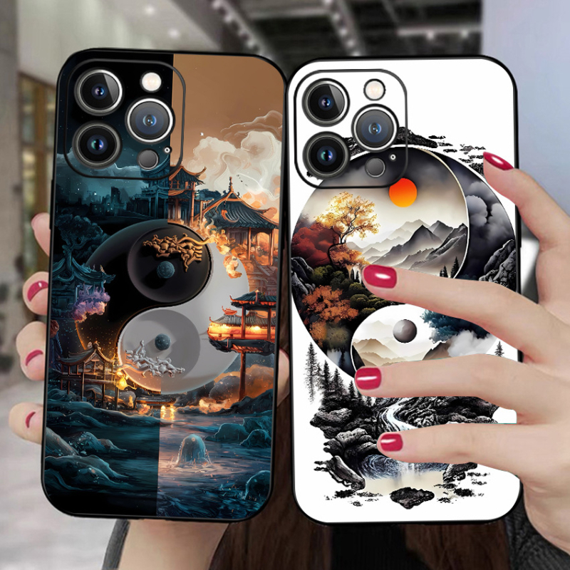 Tai Chi diagramm sobib Apple 17Promax sirge servaga Rubiku kuubiku TPU mobiiltelefoni ümbrisele 15Pro14 Bagua kohandatud kohaletoimetamine 13