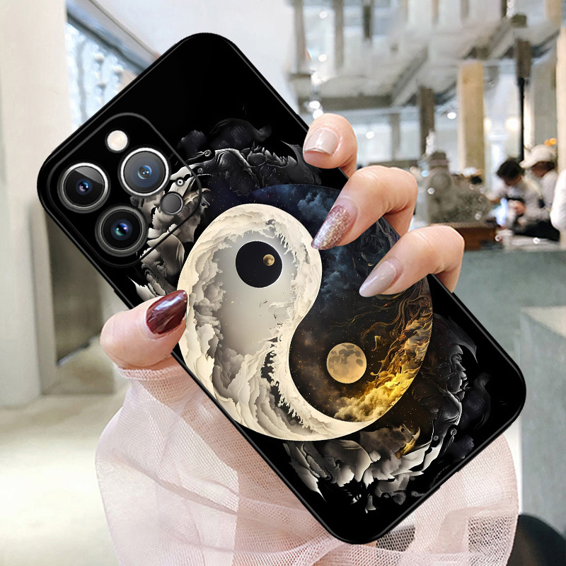 Tai Chi diagramm sobib Apple 17Promax sirge servaga Rubiku kuubiku TPU mobiiltelefoni ümbrisele 15Pro14 Bagua kohandatud kohaletoimetamine 13