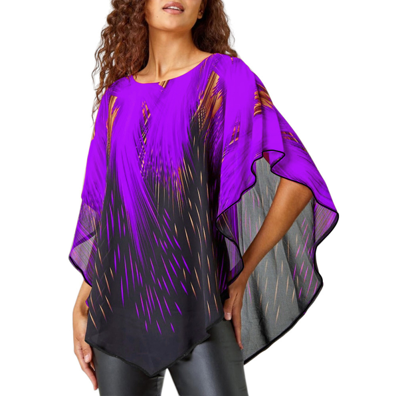 2025. aasta uus piiriülene Amazon TEMU ilutulestikutrükiga võltskaheosaline õlasall pluss-suuruses naistele elegantne suvine topp