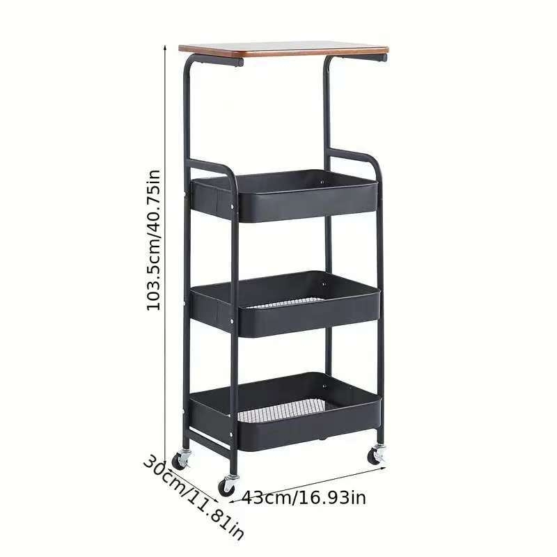 Piiriülene teisaldatav majapidamises kasutatav mitmekihiline elutuba, süsinikterasest suupistete hoiuriiul, hoiukäru lauaplaadiga, väike käru hoiuriiul