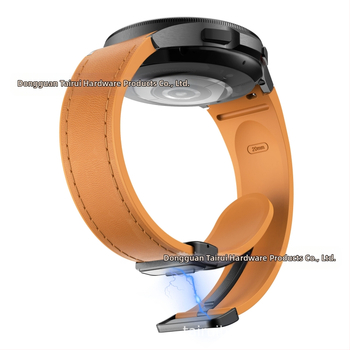 Κατάλληλο για Samsung Galaxy Watch 6/5/4 Δερμάτινη μαγνητική αγκράφα σιλικόνης 20 χιλιοστών Smart Strap
