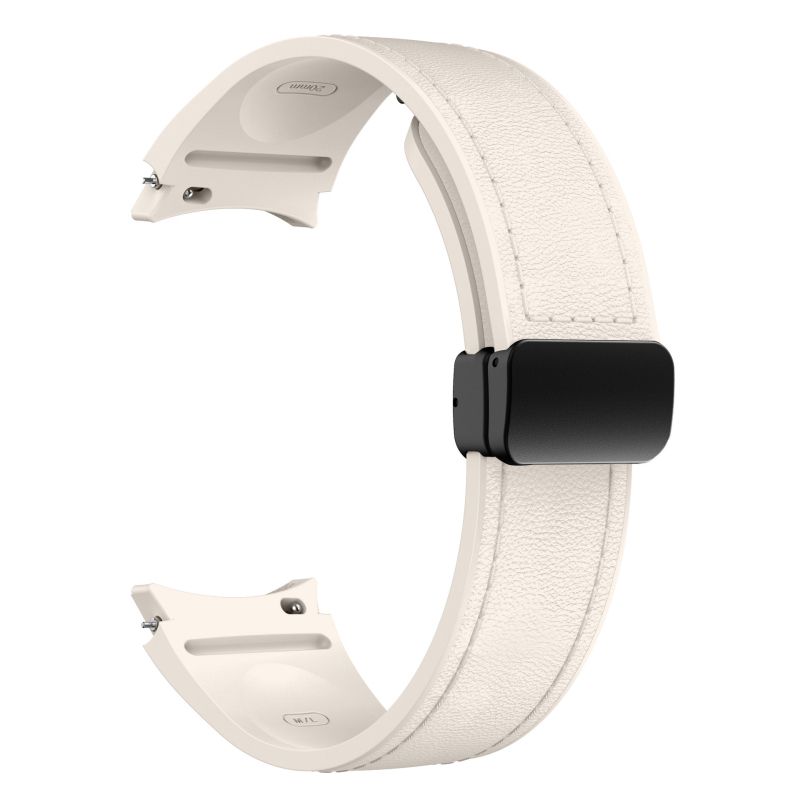 Sobib Samsung Galaxy Watch 6/5/4 nahk-silikoonist magnetpandlaga 20 mm nutikellale