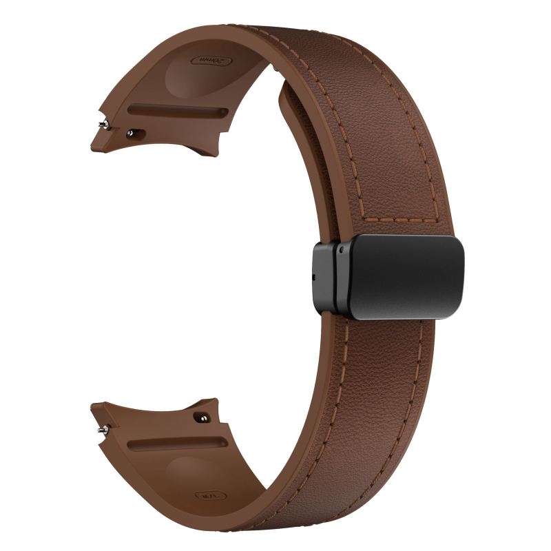 Sobib Samsung Galaxy Watch 6/5/4 nahk-silikoonist magnetpandlaga 20 mm nutikellale