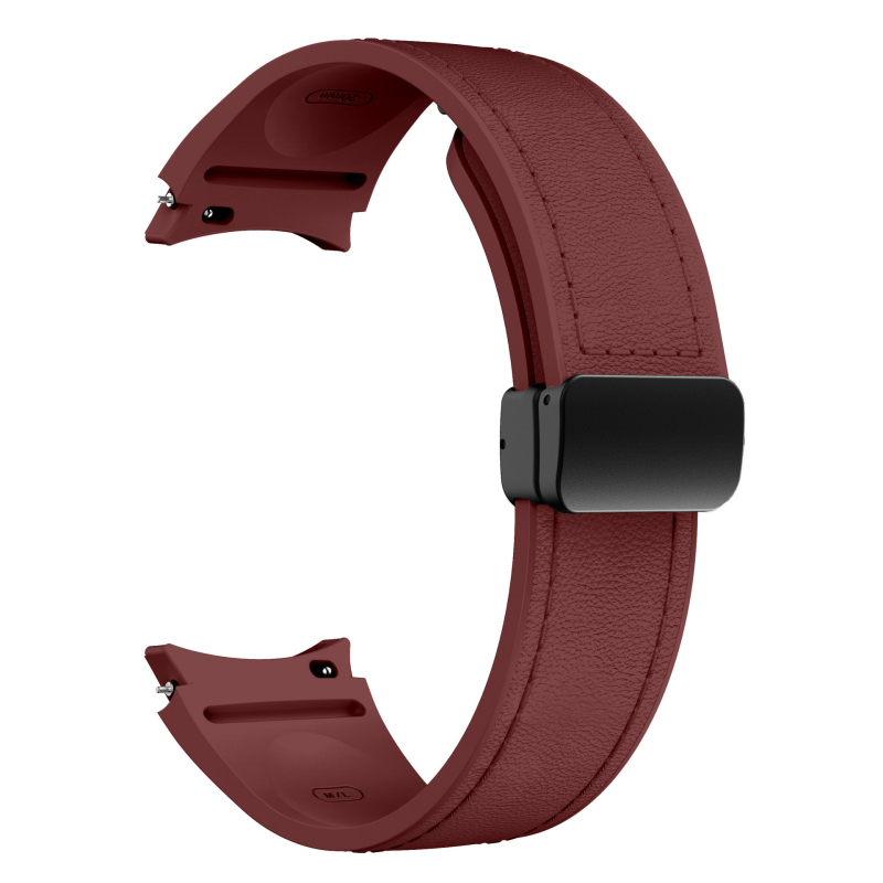 Sobib Samsung Galaxy Watch 6/5/4 nahk-silikoonist magnetpandlaga 20 mm nutikellale