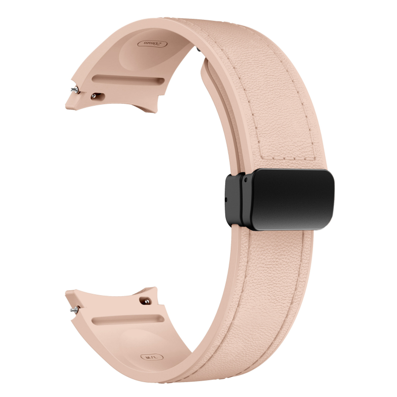 Sobib Samsung Galaxy Watch 6/5/4 nahk-silikoonist magnetpandlaga 20 mm nutikellale