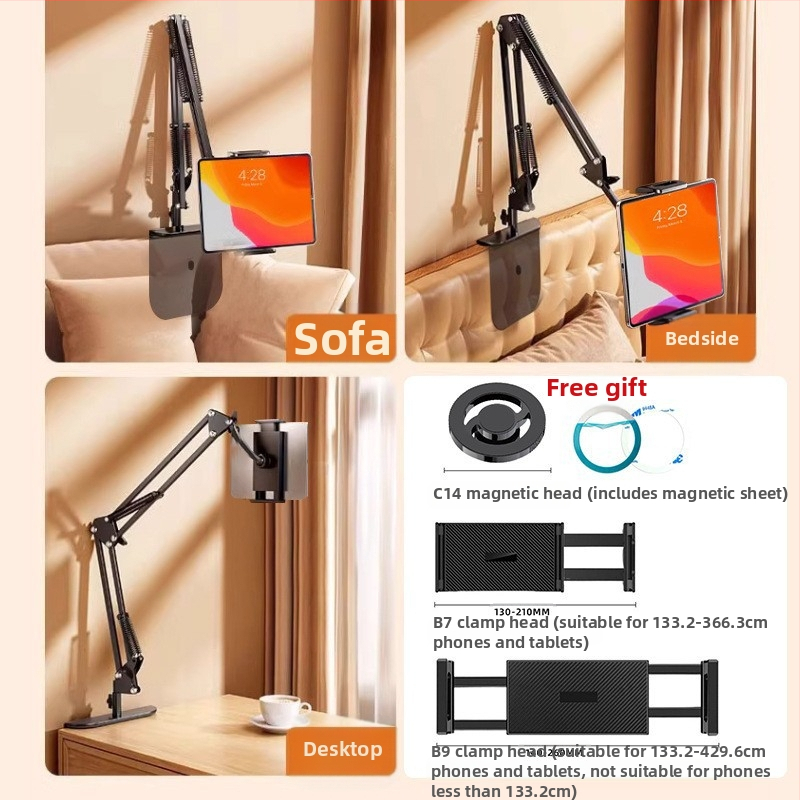 Mobiiltelefoni põrandaklamber voodi külge, pea kohal otseülekandega pildistamise tahvelarvuti konsool iPadi tõsteklambri hulgimüügiks
