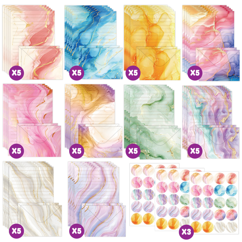 „CrossBorder“ kanceliarinių prekių rinkinys, 160 dalių, akvarelės piešinių rinkinys, paprastas, kūrybingas, literatūrinis gimtadienio dovanų kvietimų vokų rinkinys