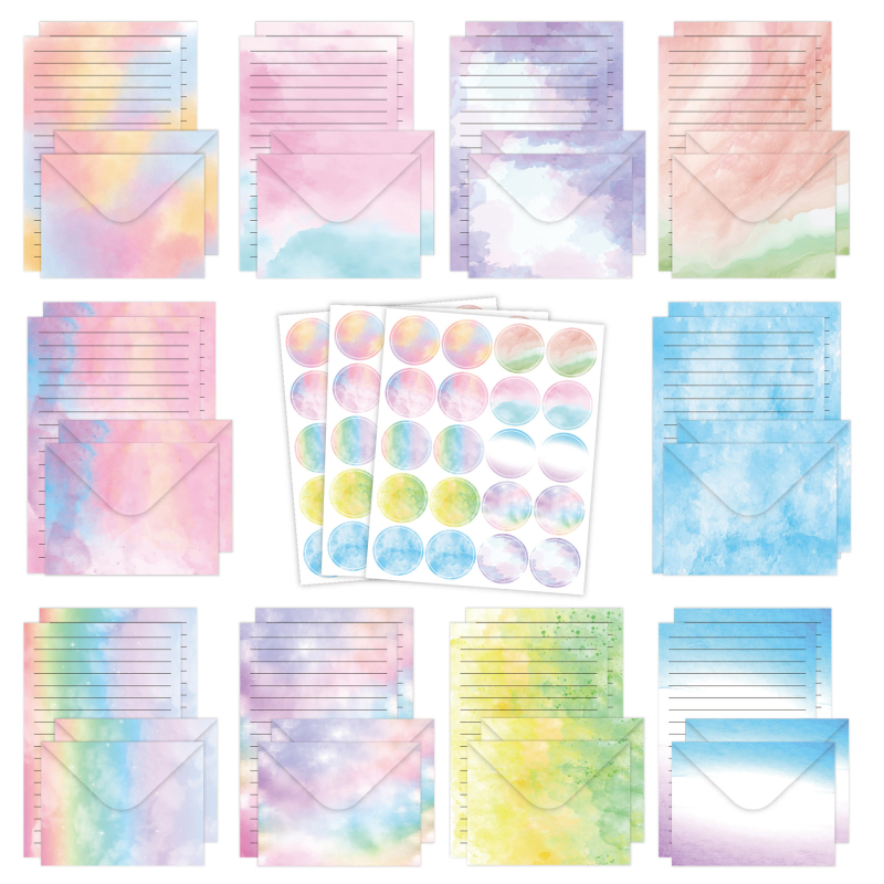 „CrossBorder“ kanceliarinių prekių rinkinys, 160 dalių, akvarelės piešinių rinkinys, paprastas, kūrybingas, literatūrinis gimtadienio dovanų kvietimų vokų rinkinys