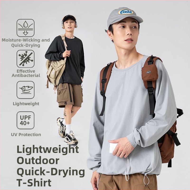 IZEXX moebrändi välitingimustes sportimiseks mõeldud pikkade varrukatega T-särk meeste lahtine kiiresti kuivav jooksuülikond paari alussärk top