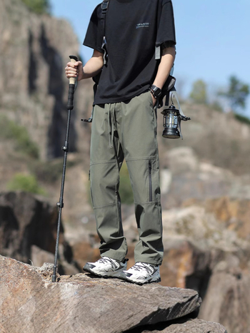 Αδιάβροχα και αντιανεμικά, μοντέρνα παντελόνια πεζοπορίας τεσσάρων εποχών, φαρδιά, μακριά παντελόνια μεγάλων μεγεθών, φαρδιά, ευέλικτα, casual παντελόνια