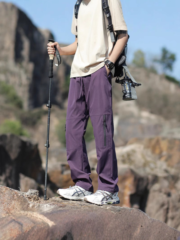 Veekindlad ja tuulekindlad nelja aastaaja moodsad matkapüksid, lahtised pluss-suuruses pikad püksid, laia säärega mitmekülgsed vabaajapüksid