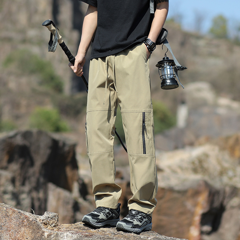 Veekindlad ja tuulekindlad nelja aastaaja moodsad matkapüksid, lahtised pluss-suuruses pikad püksid, laia säärega mitmekülgsed vabaajapüksid