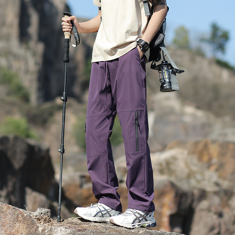 Veekindlad ja tuulekindlad nelja aastaaja moodsad matkapüksid, lahtised pluss-suuruses pikad püksid, laia säärega mitmekülgsed vabaajapüksid