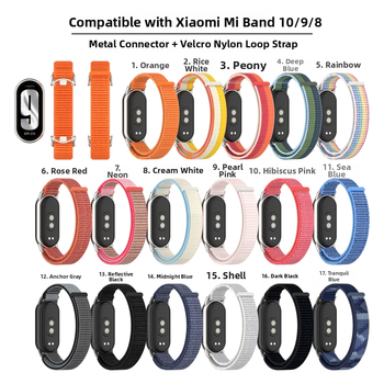 Κατάλληλο για Xiaomi Mi Band 10 Nylon Loop Strap με πλεγμένο ανταλλακτικό βραχιόλι και υποδοχή ουδέτερου σημείου 8/9/10
