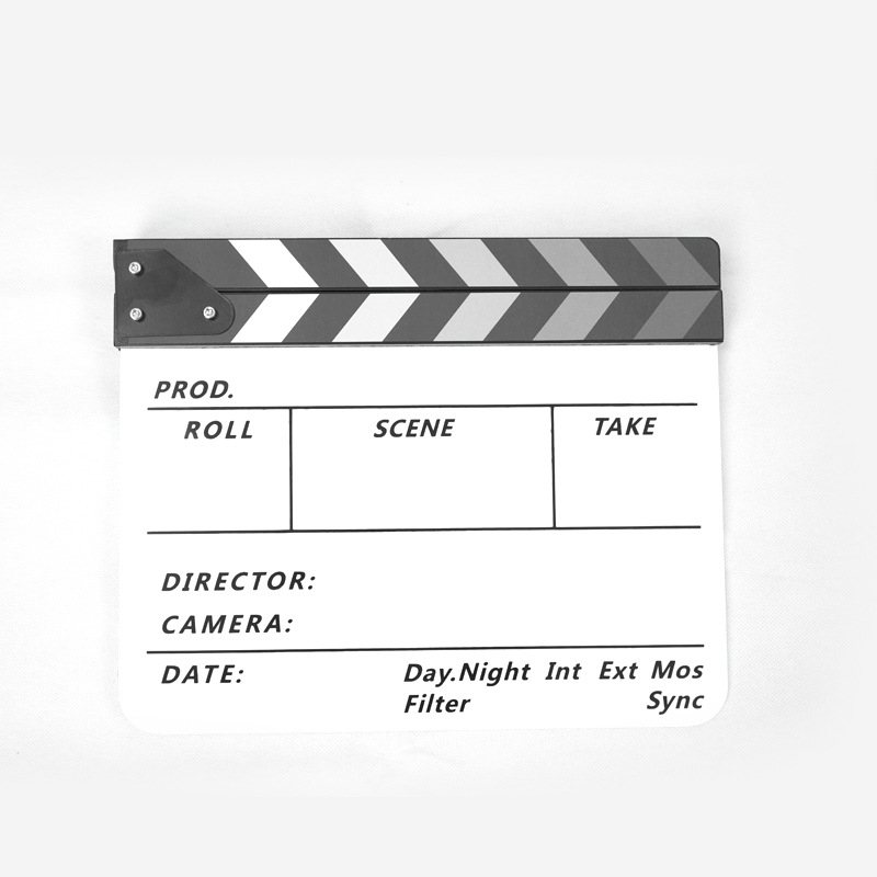 Fotorekvisiidid Akrüülist märkmetahvel Filmi- ja televisioonivärviriba Inglise plaksutaja Režissööri avaplaksutaja Loominguline filmitahvel