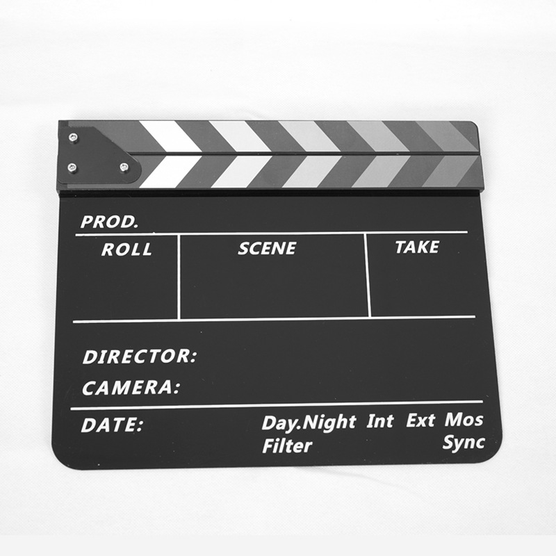 Fotorekvisiidid Akrüülist märkmetahvel Filmi- ja televisioonivärviriba Inglise plaksutaja Režissööri avaplaksutaja Loominguline filmitahvel