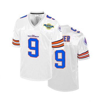 Tricou de fotbal american pentru bărbați, brodat cu 9 litere, cu guler în V, respirabil, clasic, retro, din plasă, uniformă de fotbal pentru adulți