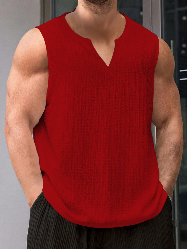 Мъжки летен широк ежедневен V-образен спортен жилет, универсален прост трансграничен износ, официално облекло, Amazon Shein