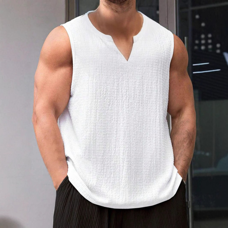Мъжки летен широк ежедневен V-образен спортен жилет, универсален прост трансграничен износ, официално облекло, Amazon Shein