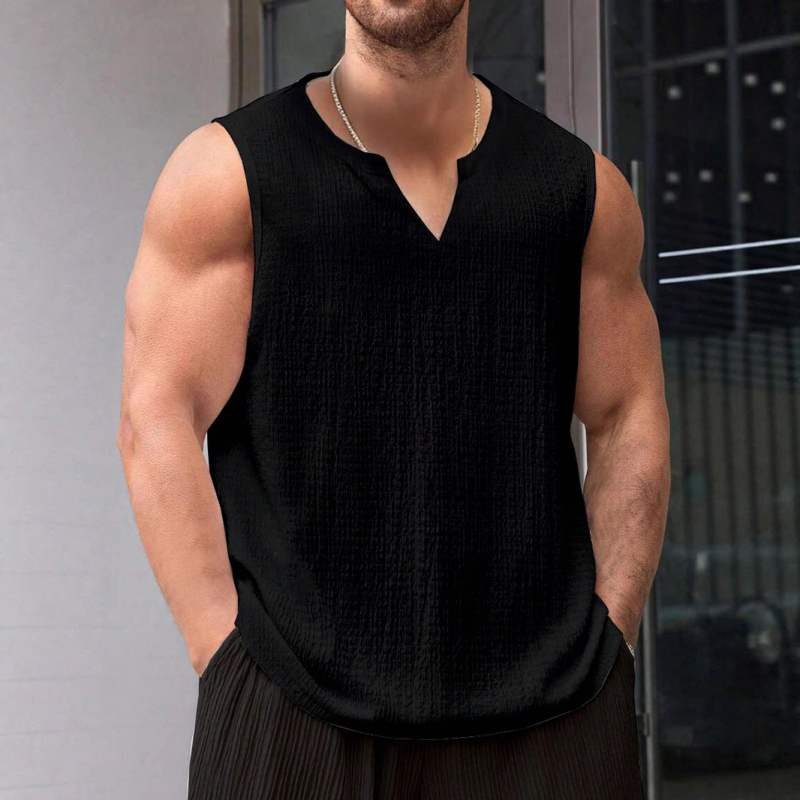 Мъжки летен широк ежедневен V-образен спортен жилет, универсален прост трансграничен износ, официално облекло, Amazon Shein